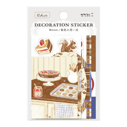 Midori Yuka Takamaru Decoration Stickers - Brown