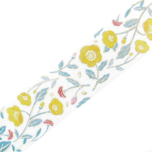 BGM Foil Stamping Masking Tape: Flower Pattern - Sasanqua Flower