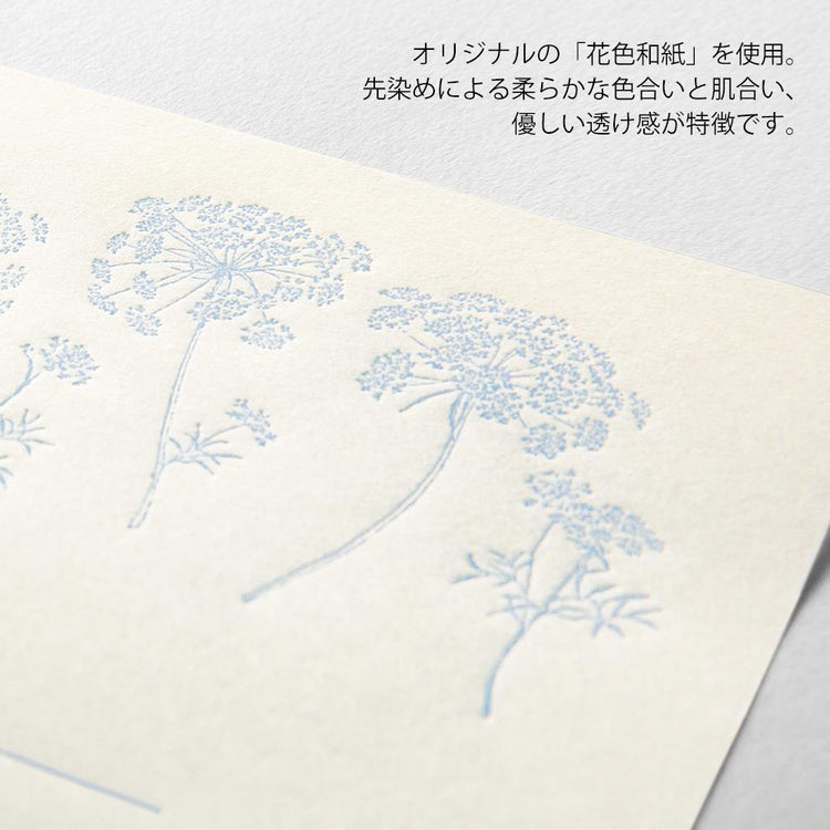 Midori Letter Set 313 Flower Color Washi Paper - White