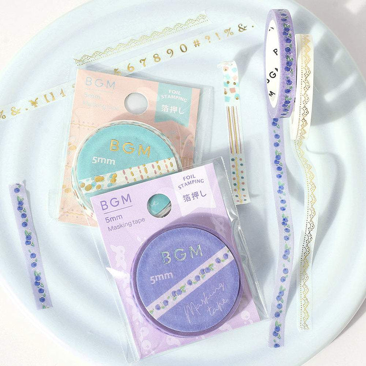 BGM Foil Stamping Masking Tape: Life - Blueberry