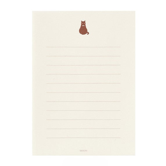 Midori Letter Paper & Envelopes with Stickers 947 Black Cat A
