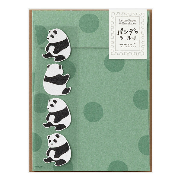 Midori Letter Paper & Envelopes with Stickers 948 Panda A
