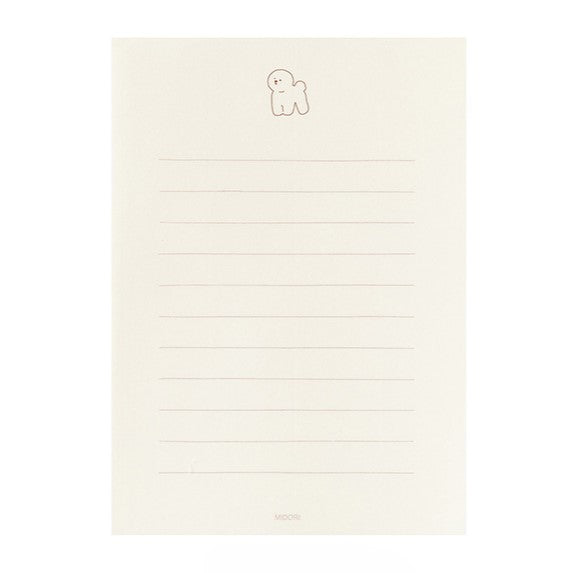 Midori Letter Paper & Envelopes with Stickers 949 Bichon Frise