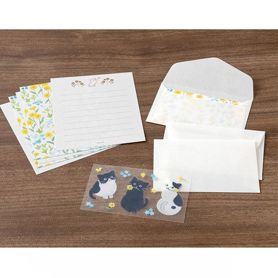 MIDORI Mini Letter Paper & Envelopes with Stickers 943 For You Cat