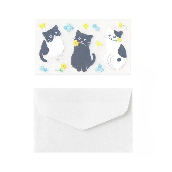 MIDORI Mini Letter Paper & Envelopes with Stickers 943 For You Cat