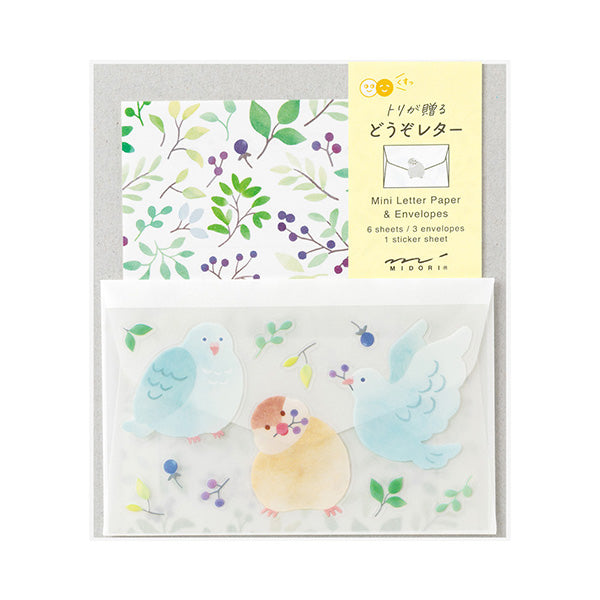 Midori Mini Letter Paper & Envelopes with Stickers 944 For You Bird