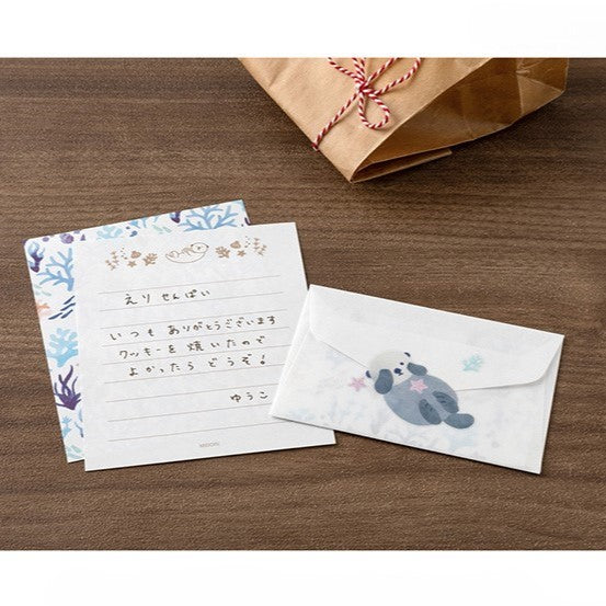 Midori Mini Letter Paper & Envelopes with Stickers 945 For You Sea Otter
