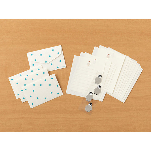 Midori Mini Letter Paper & Envelopes with Stickers 950 Penguin A