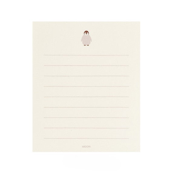 Midori Mini Letter Paper & Envelopes with Stickers 950 Penguin A