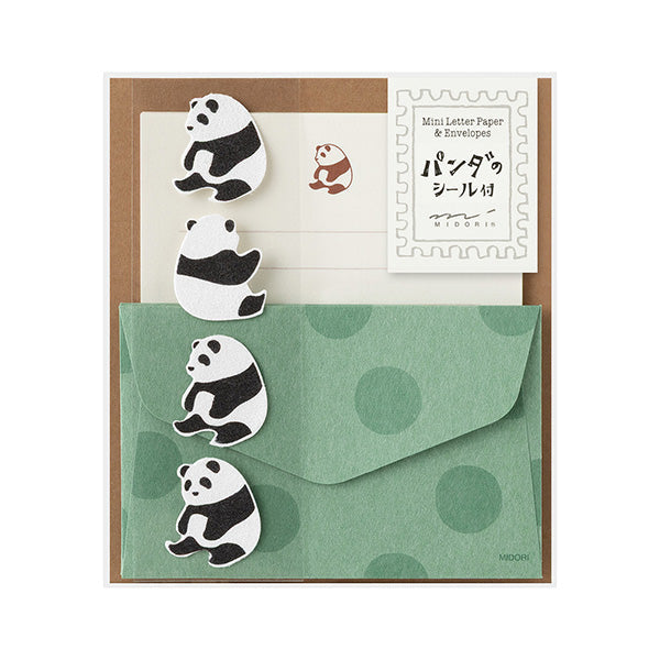 Midori Mini Letter Paper & Envelopes with Stickers 952 Panda A