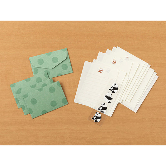 Midori Mini Letter Paper & Envelopes with Stickers 952 Panda A