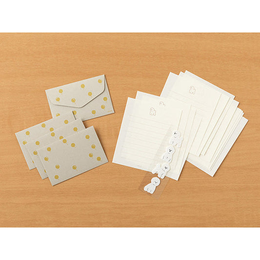 Midori Mini Letter Paper & Envelopes with Stickers 953 Bichon Frise