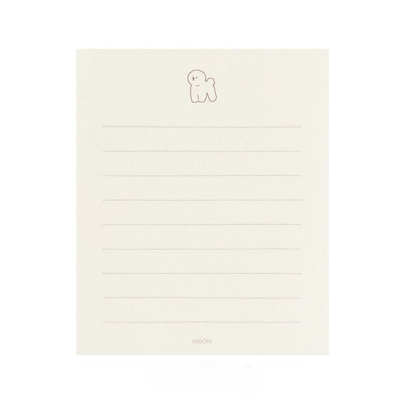 Midori Mini Letter Paper & Envelopes with Stickers 953 Bichon Frise