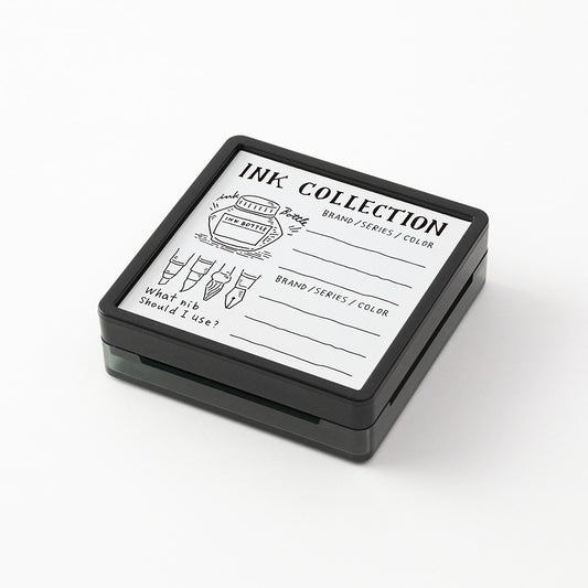 Midori Paintable Stamp Pre-inked – Ink Collection A in packaging, designed for recording fountain pen ink details.