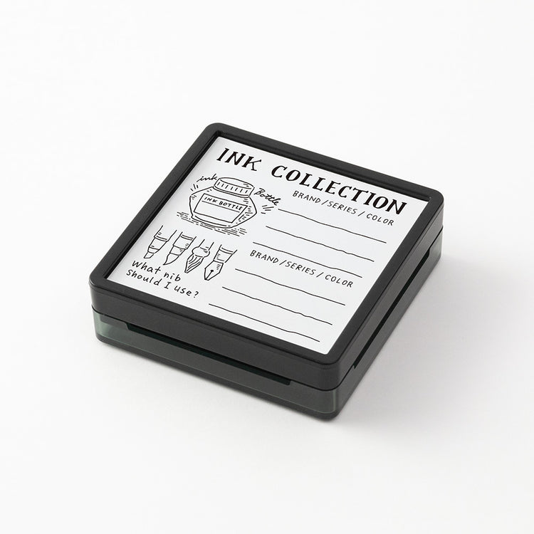 Midori Paintable Stamp Pre-inked – Ink Collection A in packaging, designed for recording fountain pen ink details.
