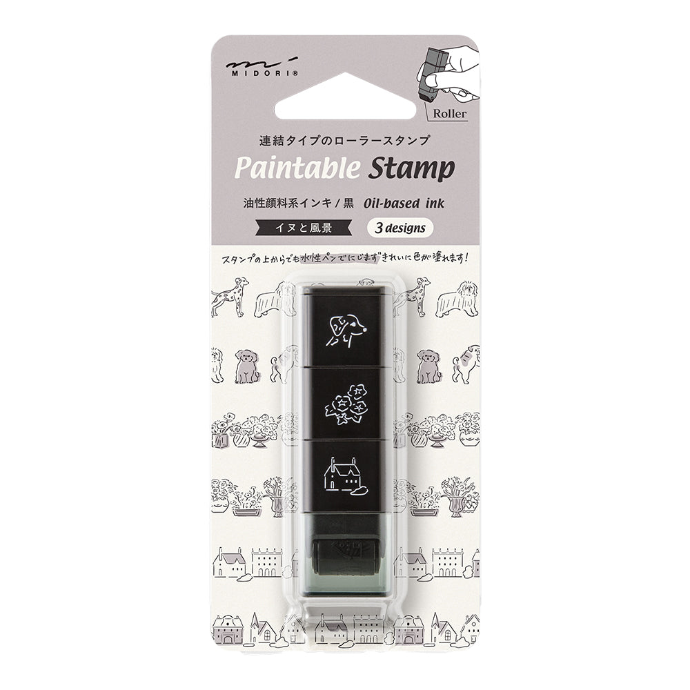 Midori Paintable Stamp Roller Dog and Landscape, Midori, Stamp Roller, Midori Paintable Stamp Roller, WashiWednesday