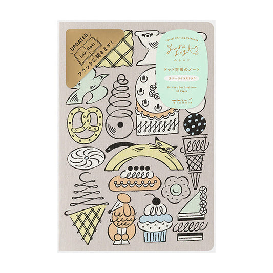 Midori Yuru Log Notebook B6 - Sweets & Animals