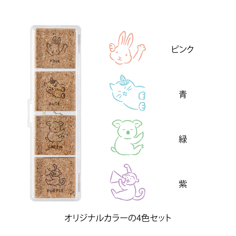 Midori Yuru Log Pre-inked Stamp Animal Poses, Midori, Pre-inked Stamp, Yuru Log, Midori Pre-inked Stamp, WashiWednesday