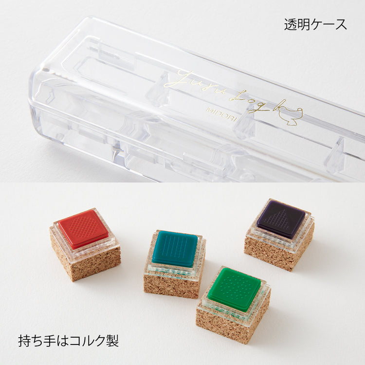 Midori Yuru Log Pre-inked Stamp Geometry, Midori, Pre-inked Stamp, Yuru Log, Midori Pre-inked Stamp, WashiWednesday