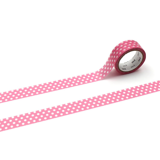 MT 1P Dot Washi Tape Aurora Pink – pink gradient dotted Japanese washi tape roll.