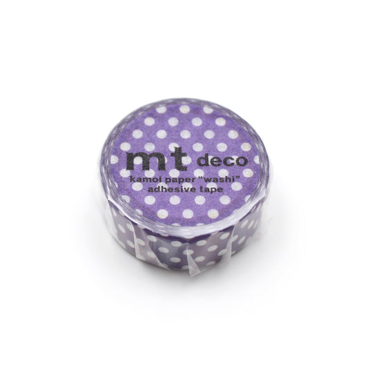 MT 1P Dot Washi Tape Deep Purple – dark purple dotted Japanese washi tape roll.