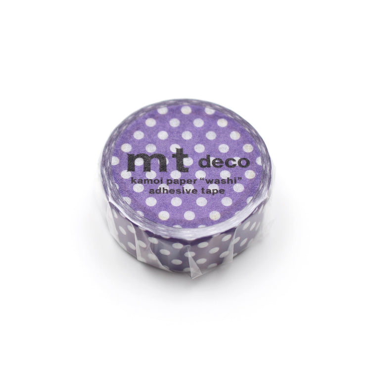 MT 1P Dot Washi Tape Deep Purple – dark purple dotted Japanese washi tape roll.
