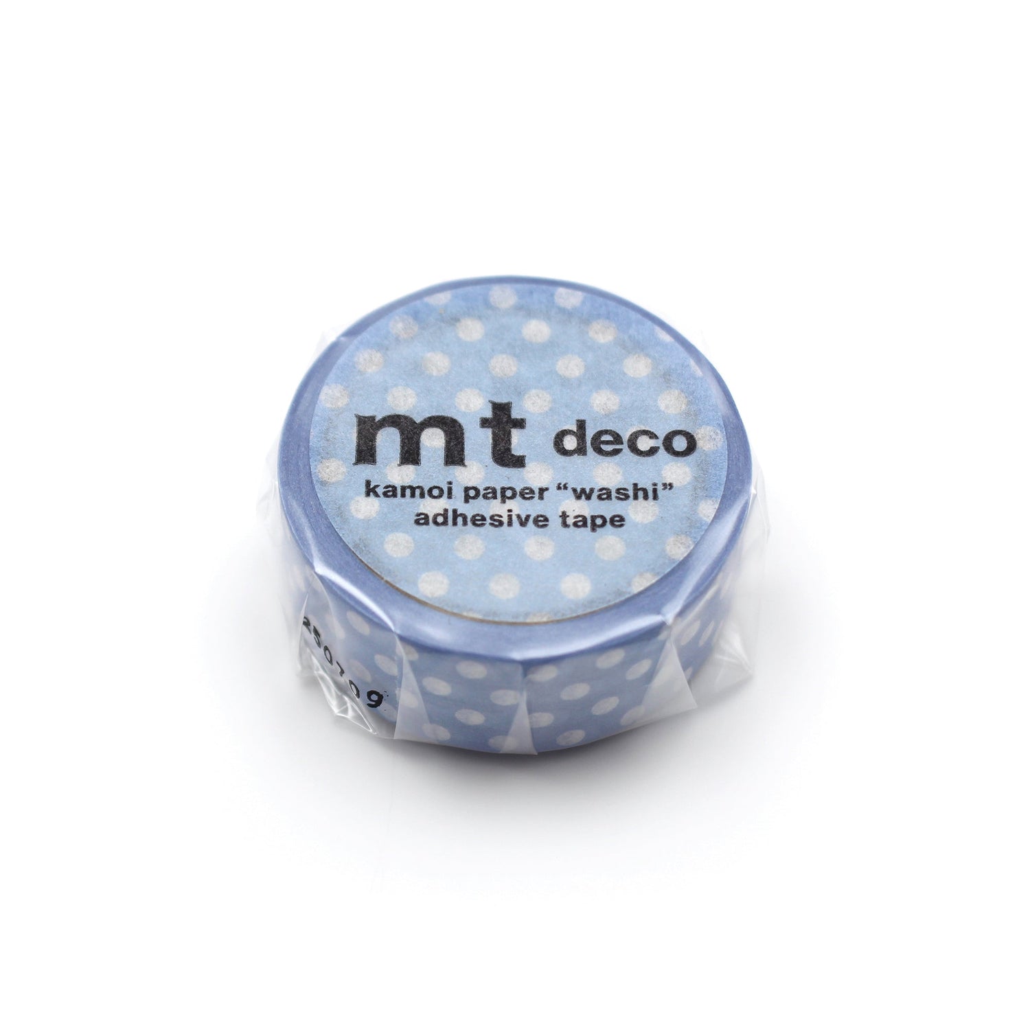 MT 1P Dot Washi Tape in Light Blue Purple – pastel lilac and blue dotted washi tape roll.