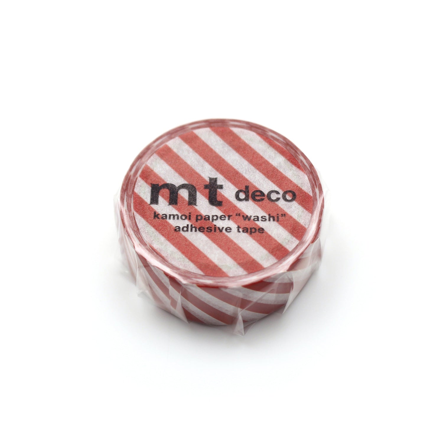 MT 1P Stripe Washi Tape Deep Red – crimson striped Japanese washi tape roll.