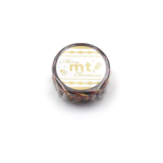 MT Christmas 2025 Washi Tape Happy Color Pattern – colorful festive pattern on 15mm washi tape roll.
