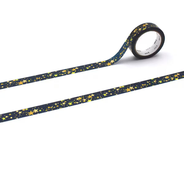 MT Christmas 2025 Washi Tape Twinkle – gold star and sparkle design on slim 10mm tape roll.