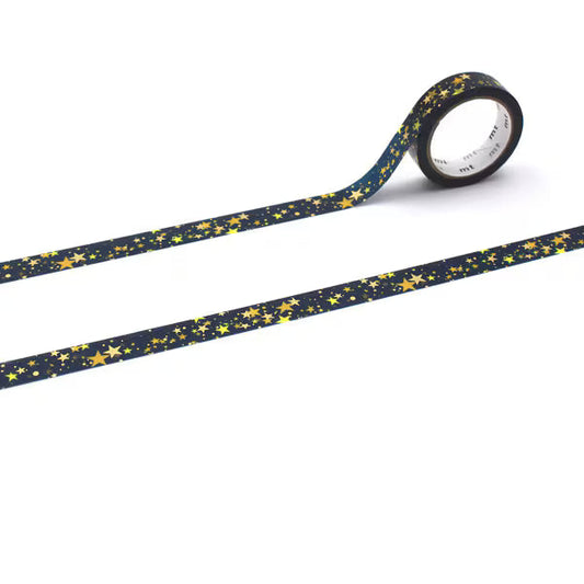 MT Christmas 2025 Washi Tape Twinkle – gold star and sparkle design on slim 10mm tape roll.