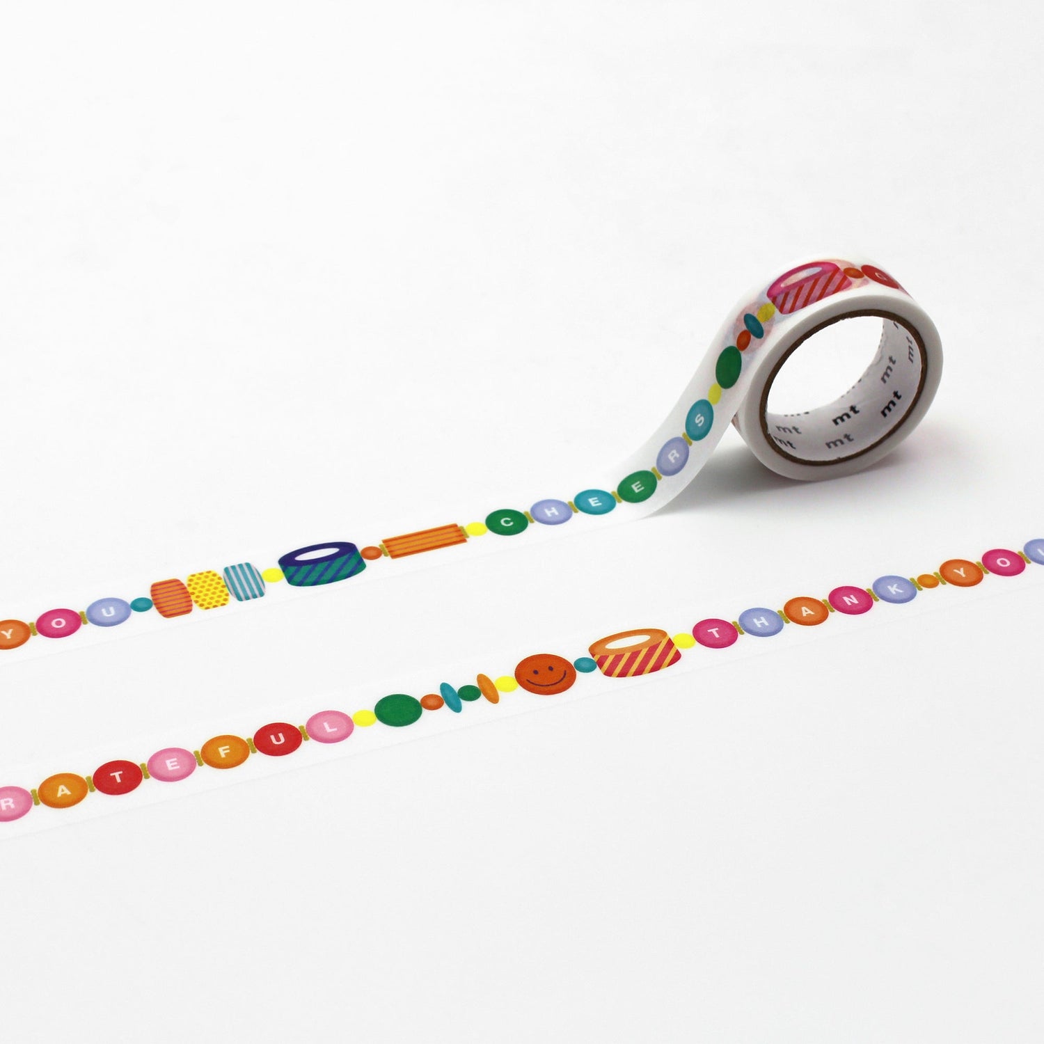 MT EX Washi Tape Thank You in colorful decorative tape.