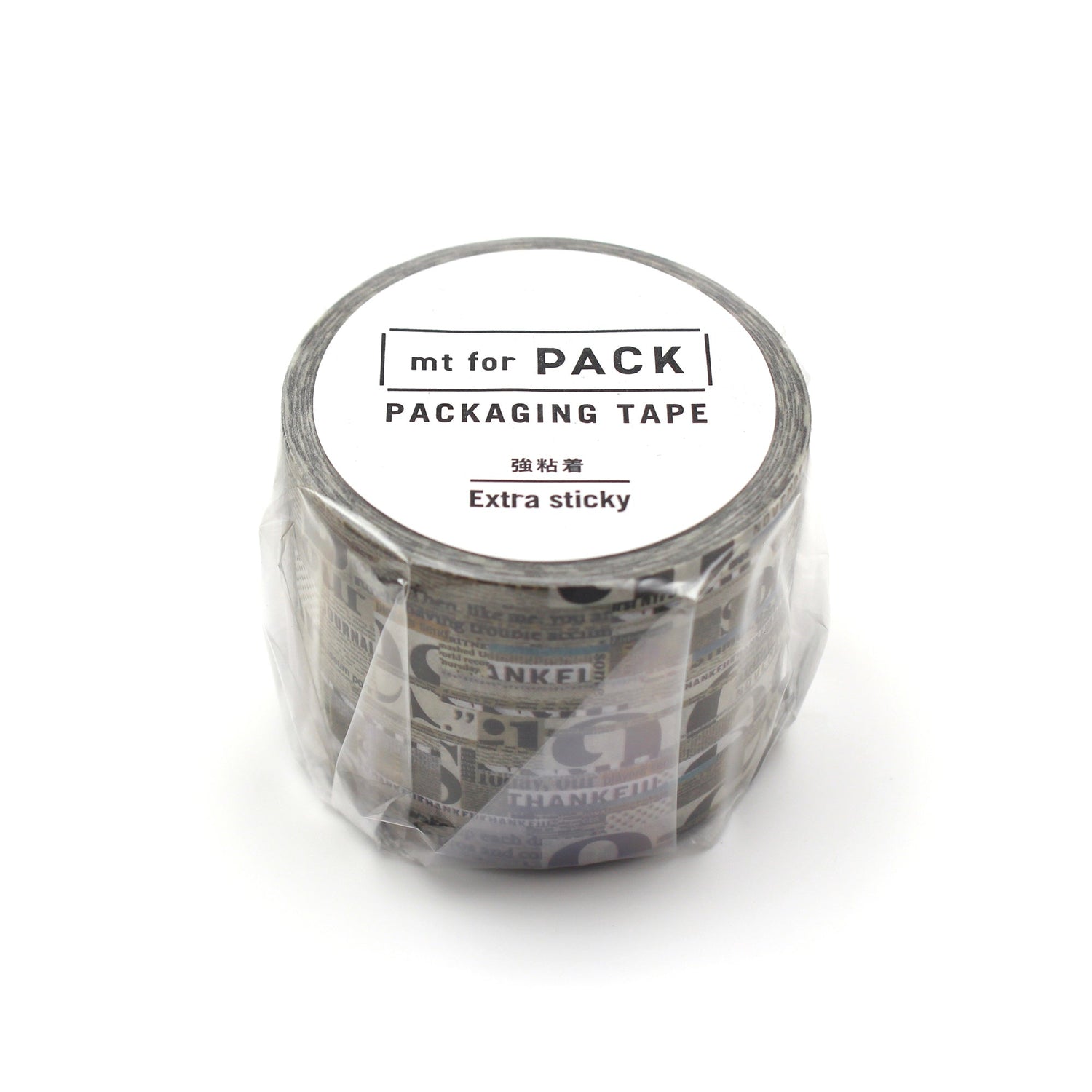 MT For Pack Permanent Tape – English Newspaper Collage roll featuring English newspaper-style text and collage prints for a vintage, artistic finish.