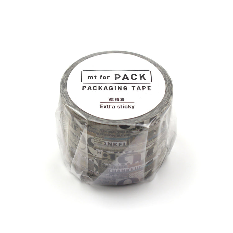 MT For Pack Permanent Tape – English Newspaper Collage roll featuring English newspaper-style text and collage prints for a vintage, artistic finish.