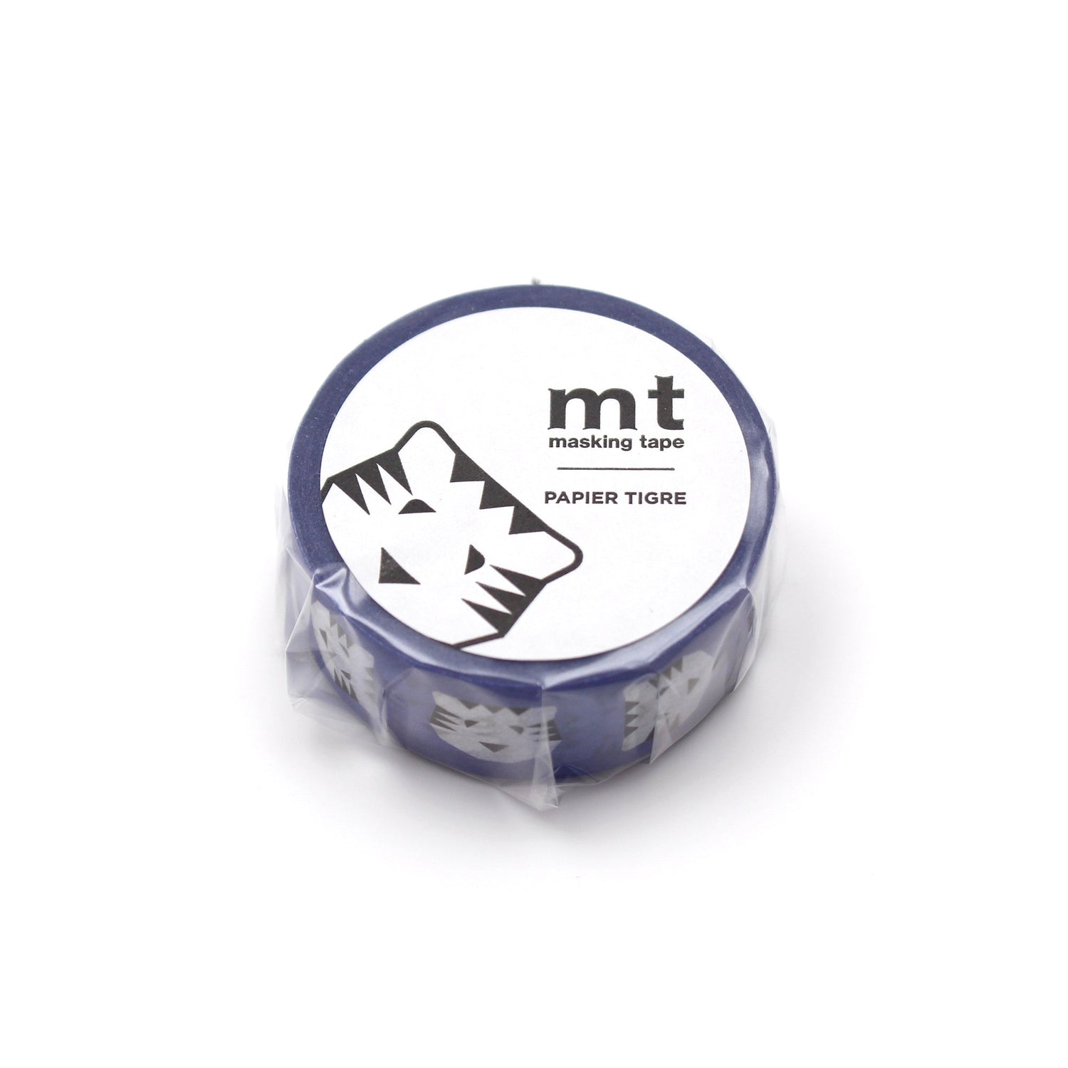 MT × Papier Tigre Washi Tape Tigre Blue – geometric blue-patterned Japanese washi tape collaboration with Papier Tigre Paris.