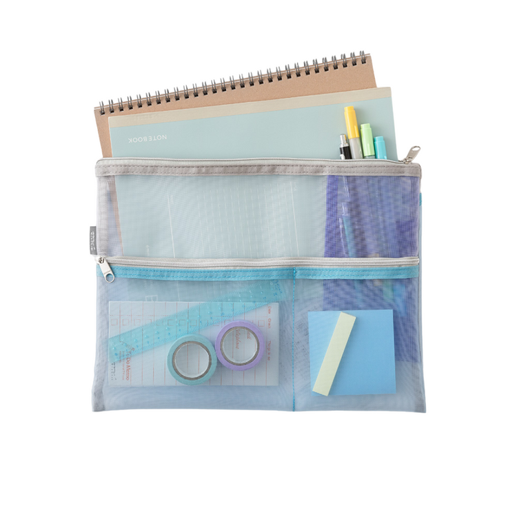 Midori Pen & Tool Pouch (B5) Mesh - Light Blue