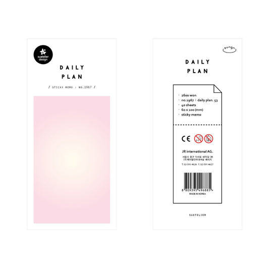 Suatelier Sticky Memo - Daily Plan .53 Pink Light (1)
