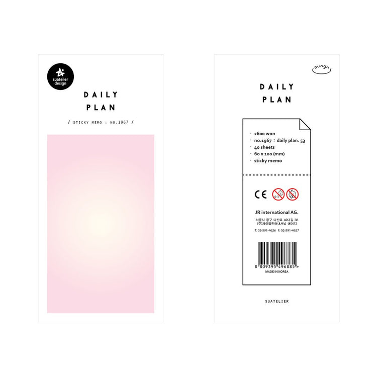 Suatelier Sticky Memo - Daily Plan .53 Pink Light (1)