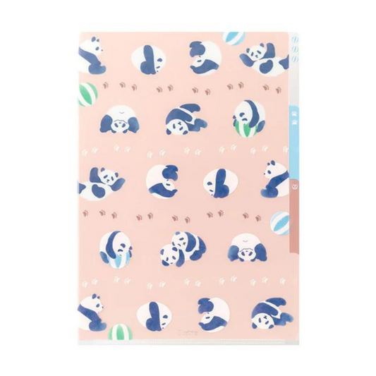 Midori A4 3 Pockets Clear Folder - Panda