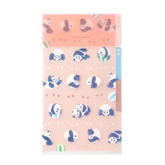 Midori A5 Slim 3 Pockets Clear Folder with Flap - Panda