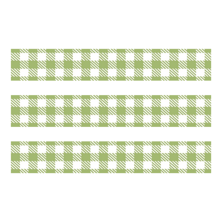 MT 1P Washi Tape - Stripe Checkered Light Moss Green