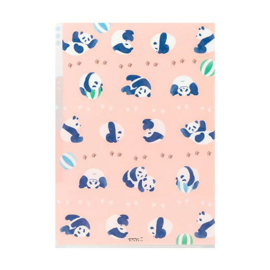 Midori A4 3 Pockets Clear Folder - Panda