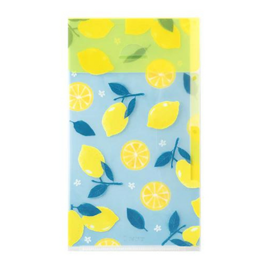 Midori A5 Slim 3 Pockets Clear Folder with Flap - Lemon