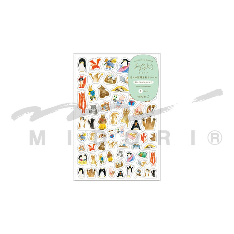 Midori Yuru Log Sticker (1 Sheet) - Animal