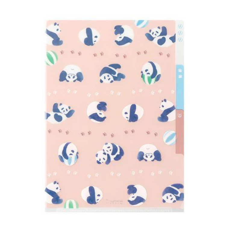 Midori A5 3 Pockets Clear Folder - Panda