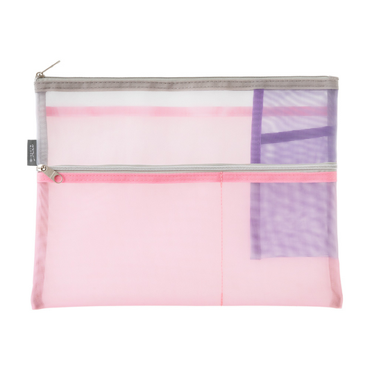 Midori Pen & Tool Pouch (B5) Mesh - Pink