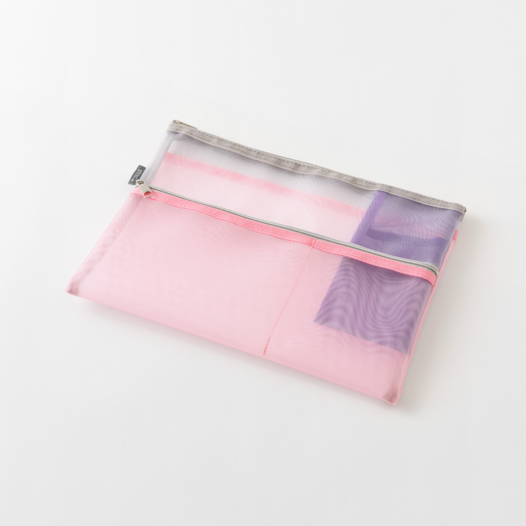 Midori Pen & Tool Pouch (B5) Mesh - Pink