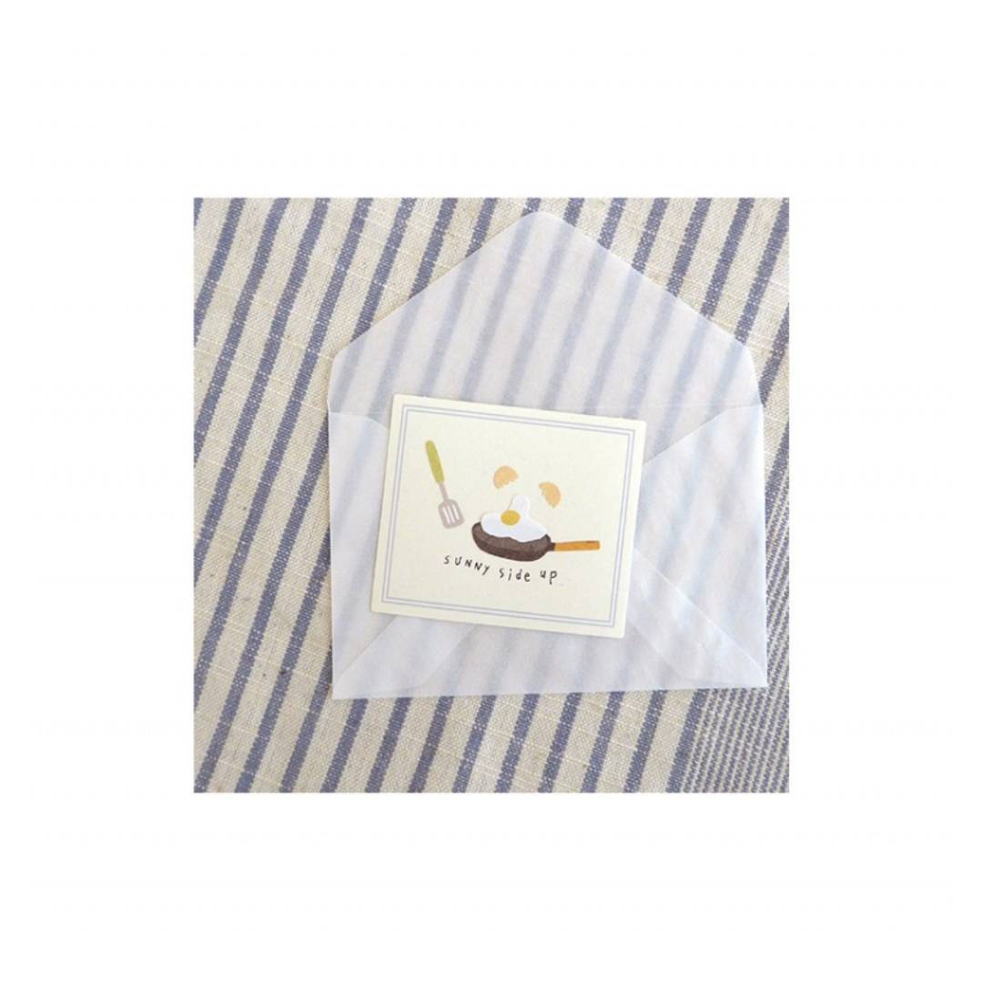 Suatelier Daily Deco Sticker Eggtime sheet featuring hand-drawn eggs, frying pans, and breakfast cooking motifs.