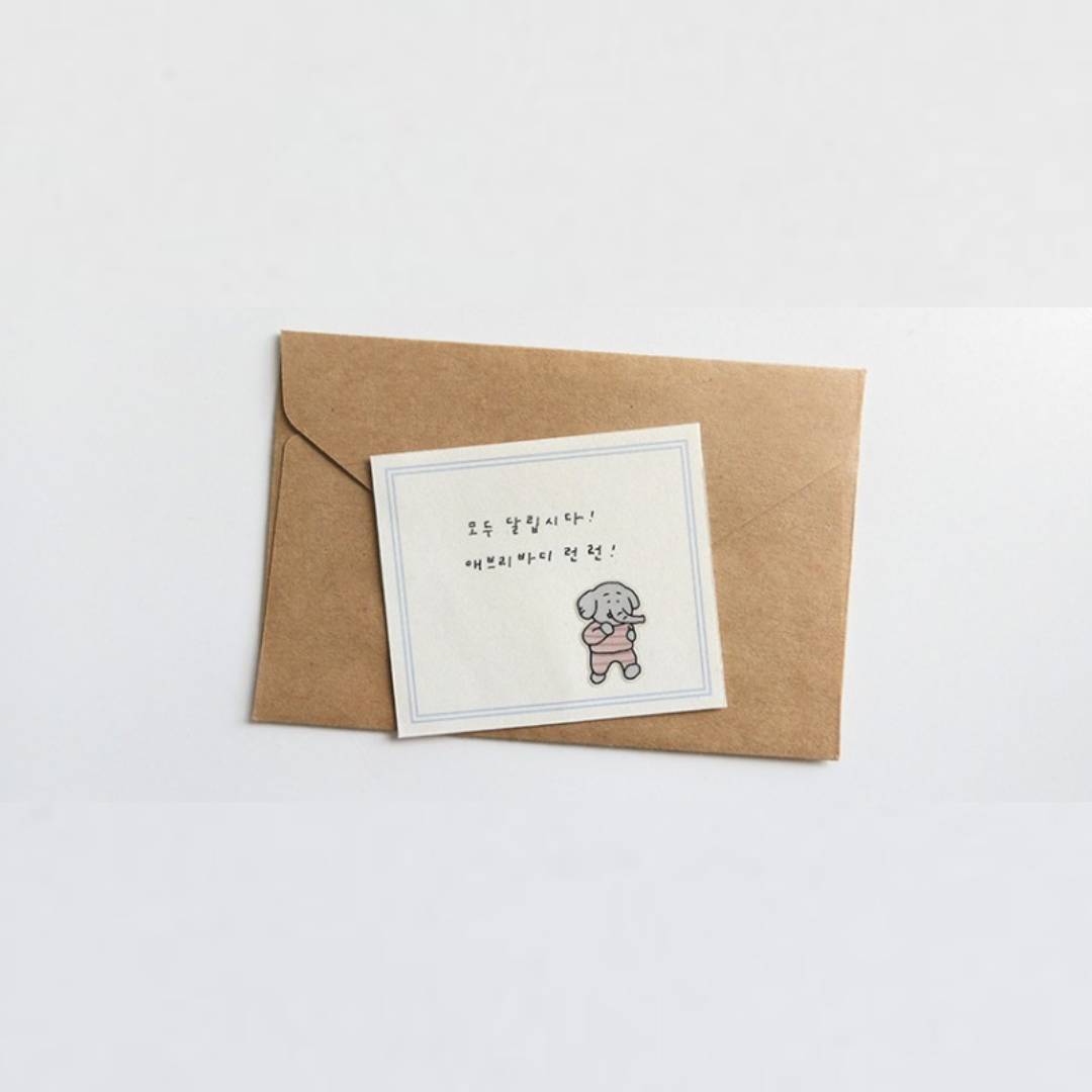 A sheet of decorative stickers featuring hand-drawn people and animals running in different poses, with playful expressions and pastel colors—ideal for adding humor and movement to journals or planners.