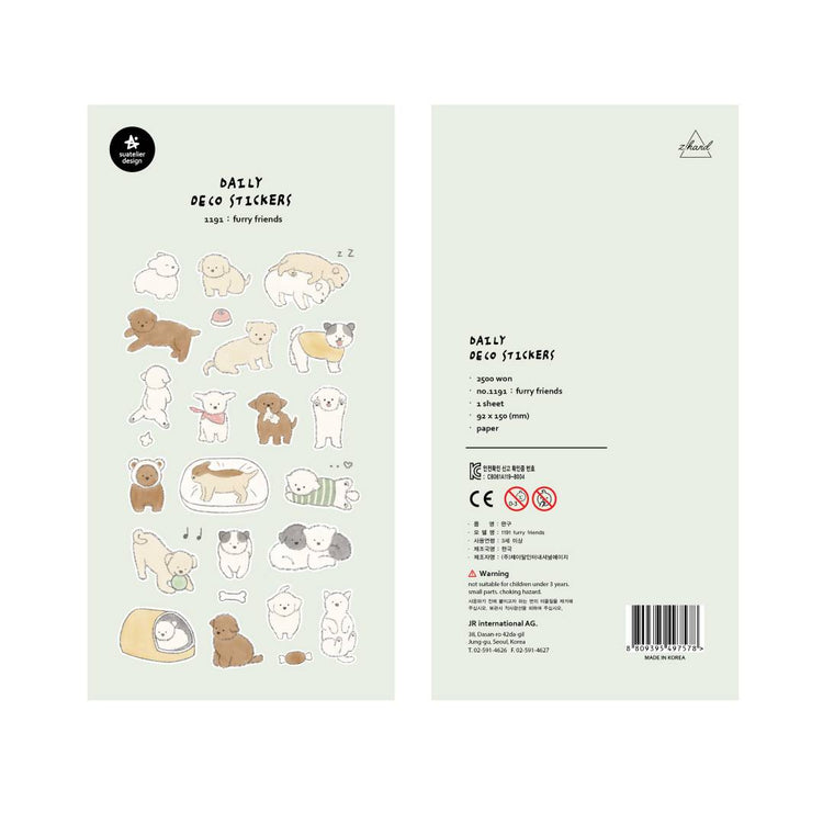 Suatelier Daily Deco Sticker - furry friends